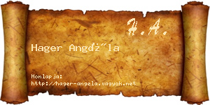 Hager Angéla névjegykártya